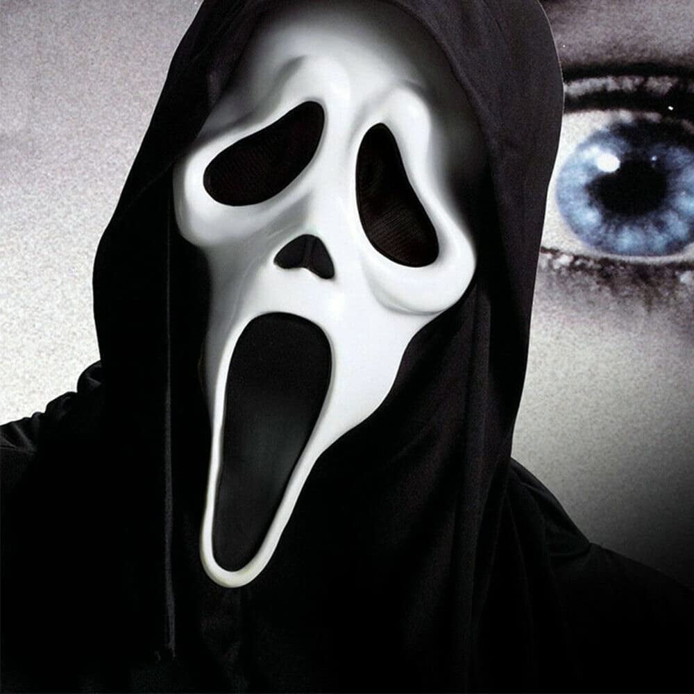 Single Horror Ghost Adult Mask - Scary Scream Mask for Costume Party Fun Cosplay Costume Halloween Party or Decoration