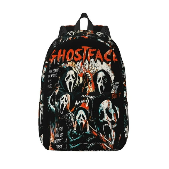Ghostface Backpack Canvas Casual Lightweight Backpack Fashion Travel Backpack Laptop Backpack 17.7 Inch And15.7inch