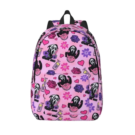 Ghostface Backpack Canvas Casual Lightweight Backpack Fashion Travel Backpack Laptop Backpack 17.7 Inch And15.7inch