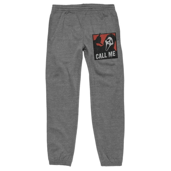 Ghostface "Call Me" Men's Heather Gray Jogger Pants-Medium