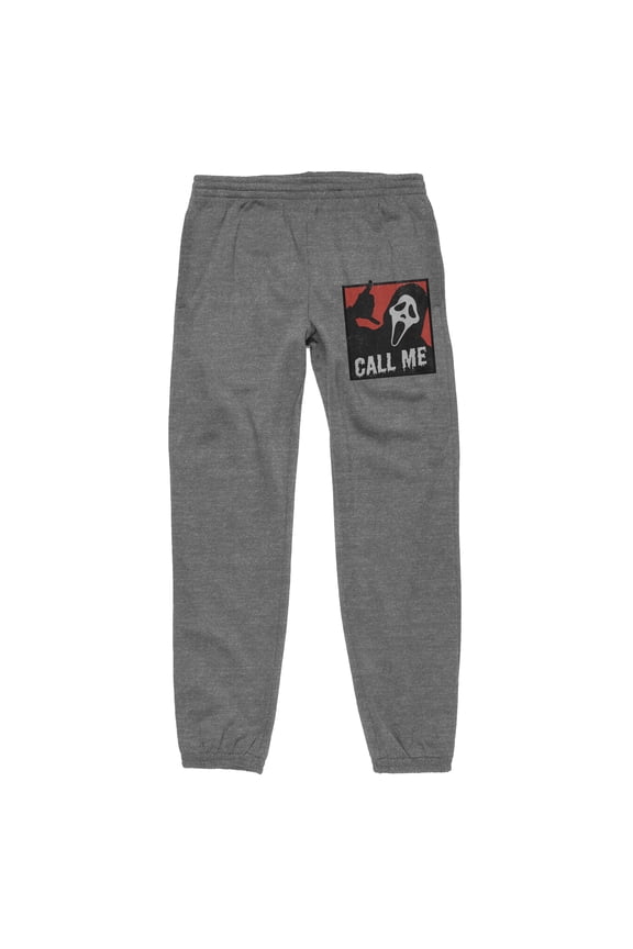 Ghostface "Call Me" Men's Heather Gray Jogger Pants-Small