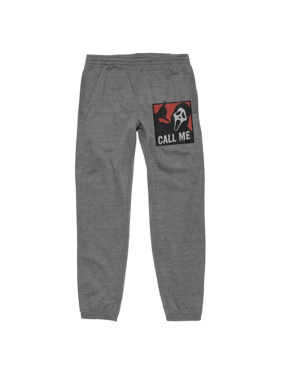 Ghostface "Call Me" Men's Heather Gray Jogger Pants-XXL