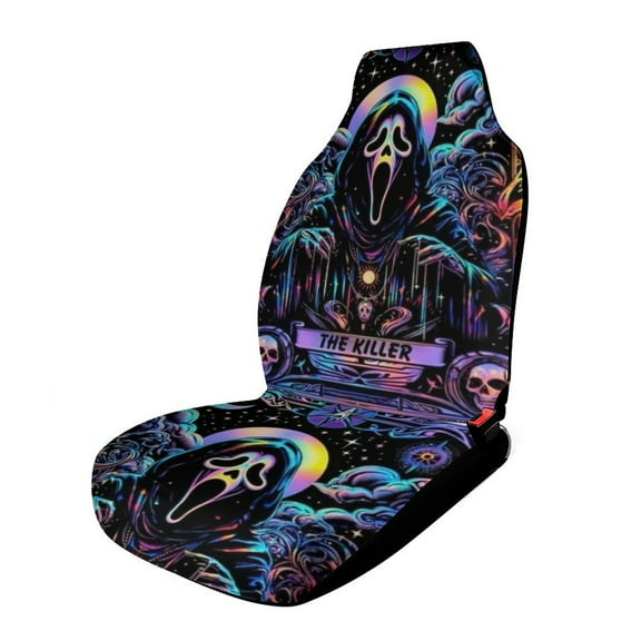 Ghostface Car Front Seat Covers Vehicle Seat Protector Car Mat Covers Fit Most Cars for Pet Lover 1PCS