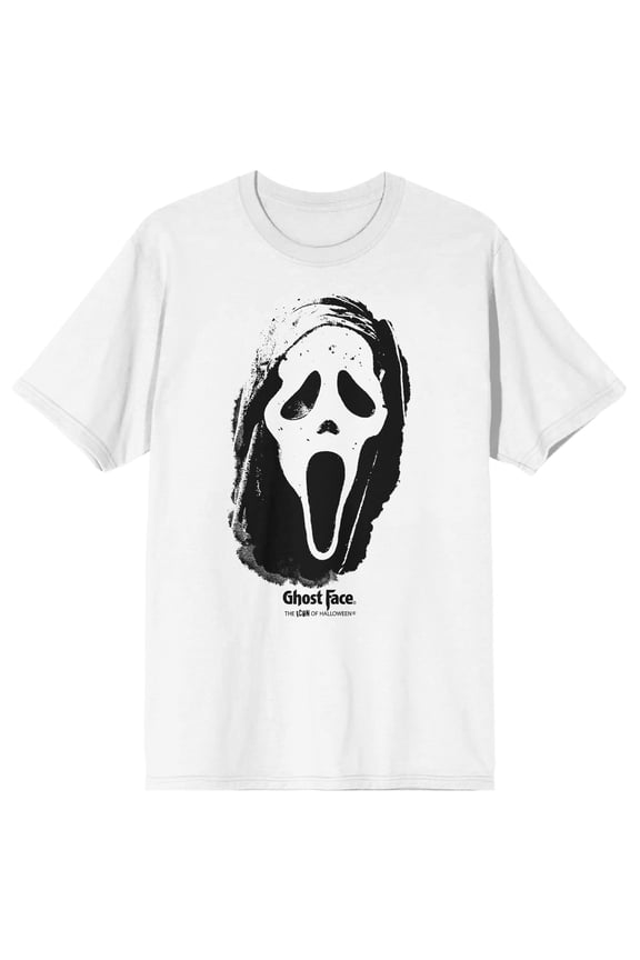 Ghostface Distressed Mask Graphic Tee 100% Ring-Spun Cotton 1-Color Screen Print Officially Licensed Scream Men's