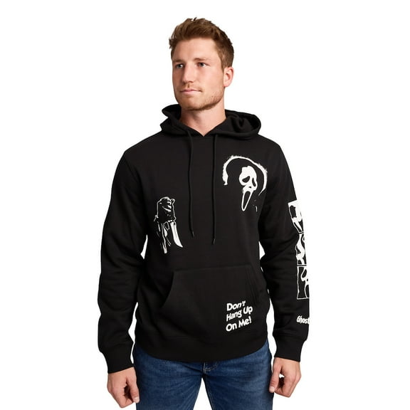 Ghostface Don't Hang Up on Me on Men's Black Hooded Sweathirt -Xl