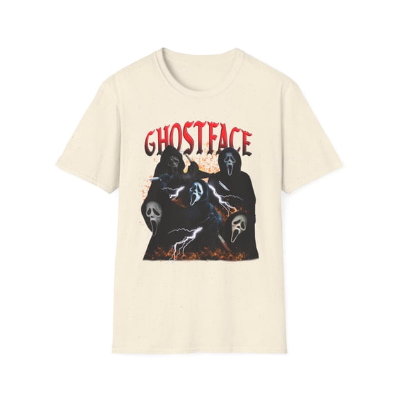 Ghostface, Gildan Unisex Softstyle T-Shirt, Horror Movie Graphic Tee, S-3XL
