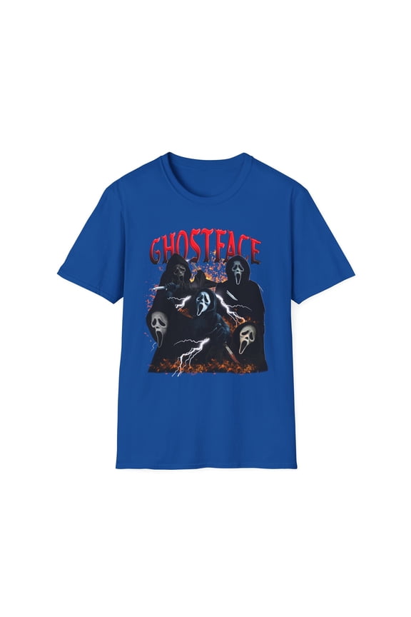 Ghostface, Gildan Unisex Softstyle T-Shirt, Horror Movie Graphic Tee, S-3XL