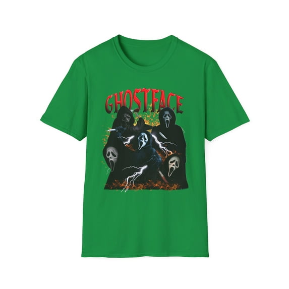Ghostface, Gildan Unisex Softstyle T-Shirt, Horror Movie Graphic Tee, S-3XL