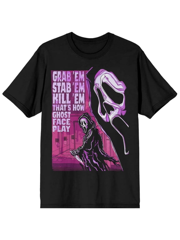 Ghostface Grab Stab Kill Graphic Short Sleeve Tee for Men-Small