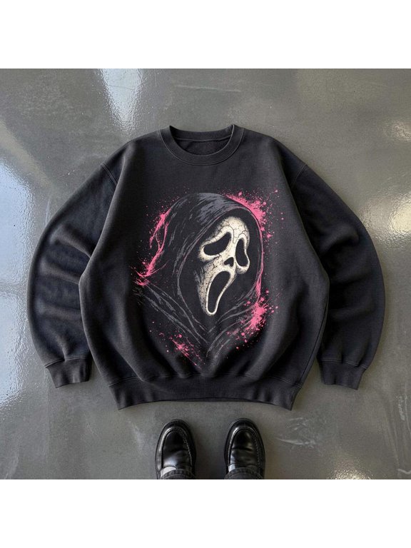 Ghostface Horror Graphic Gothic Spooky Slasher Pullover Sweatshirt
