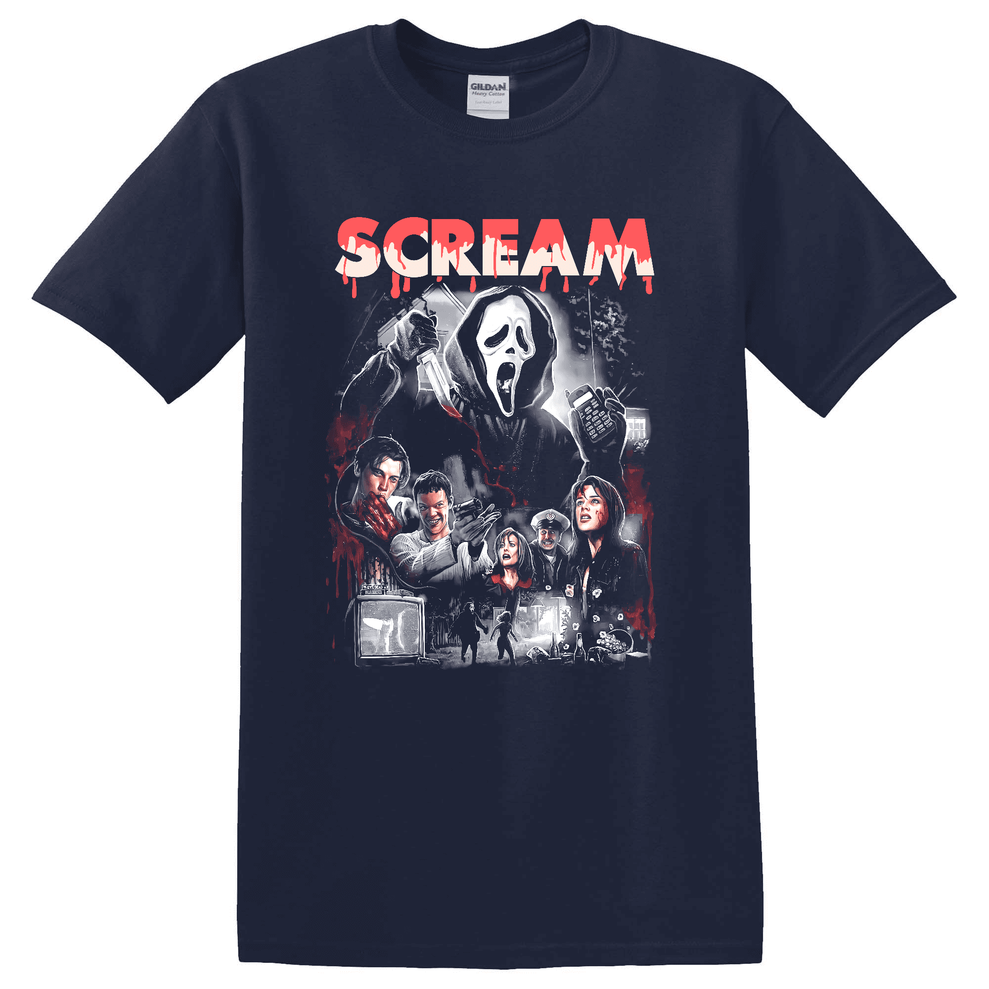 Scream Clean Ghostface Horror Scream Film Fan Graphic T-Shirt - Walmart Business ...