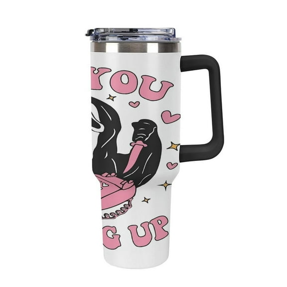 Ghostface Large Capacity Car Cup, 40oz Stainless Steel Travel Mug With Handle, Double Layer Vacuum Insulated Cup, Coffee Cup , With Lid And Straw, Best Festivals Gift, Halloween Gift, Christmas Gift