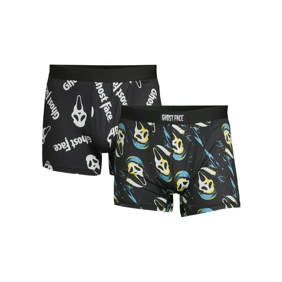 Ghostface Medium Men's Breathable/Graphic/Polyester Underpants, Black (2-Pack)