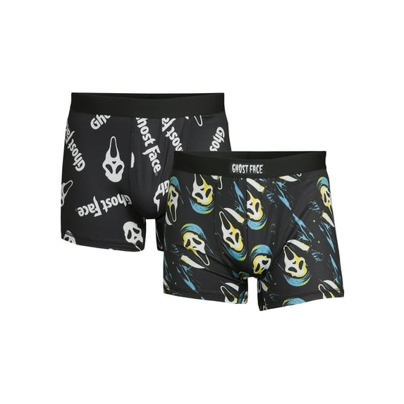 Ghostface Medium Men's Breathable/Graphic/Polyester Underpants, Black (2-Pack)
