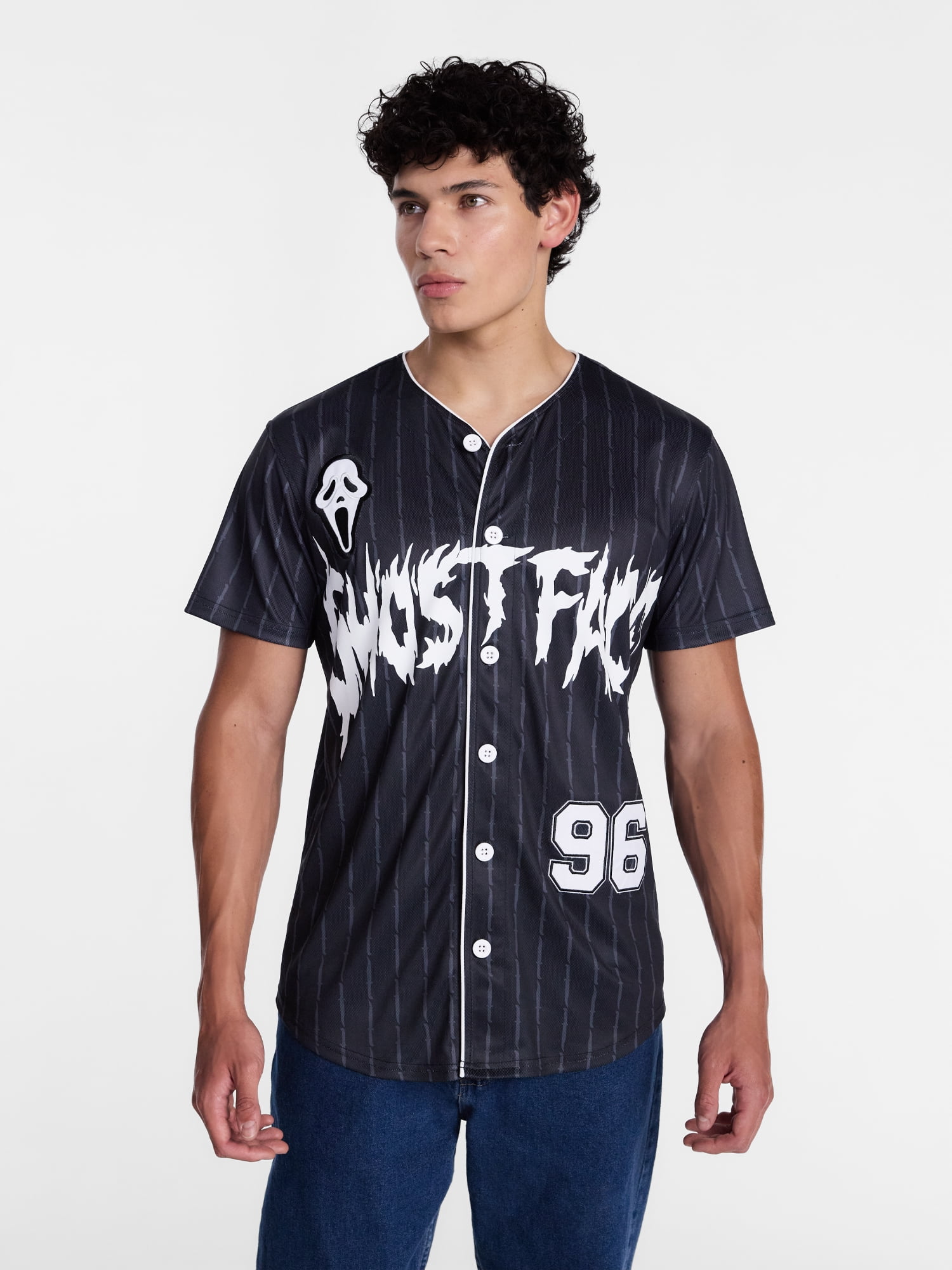 Ghostface Men's and Big Men's Front Back Graphic Baseball Jersey, Sizes S-3XL