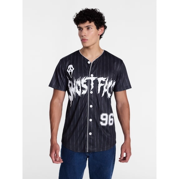Ghostface Men's and Big Men's Front Back Graphic Baseball Jersey, Sizes S-3XL