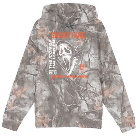 Ghostface Men's Double-Sided Camo Hoodie With Kangaroo Pocket-XXL