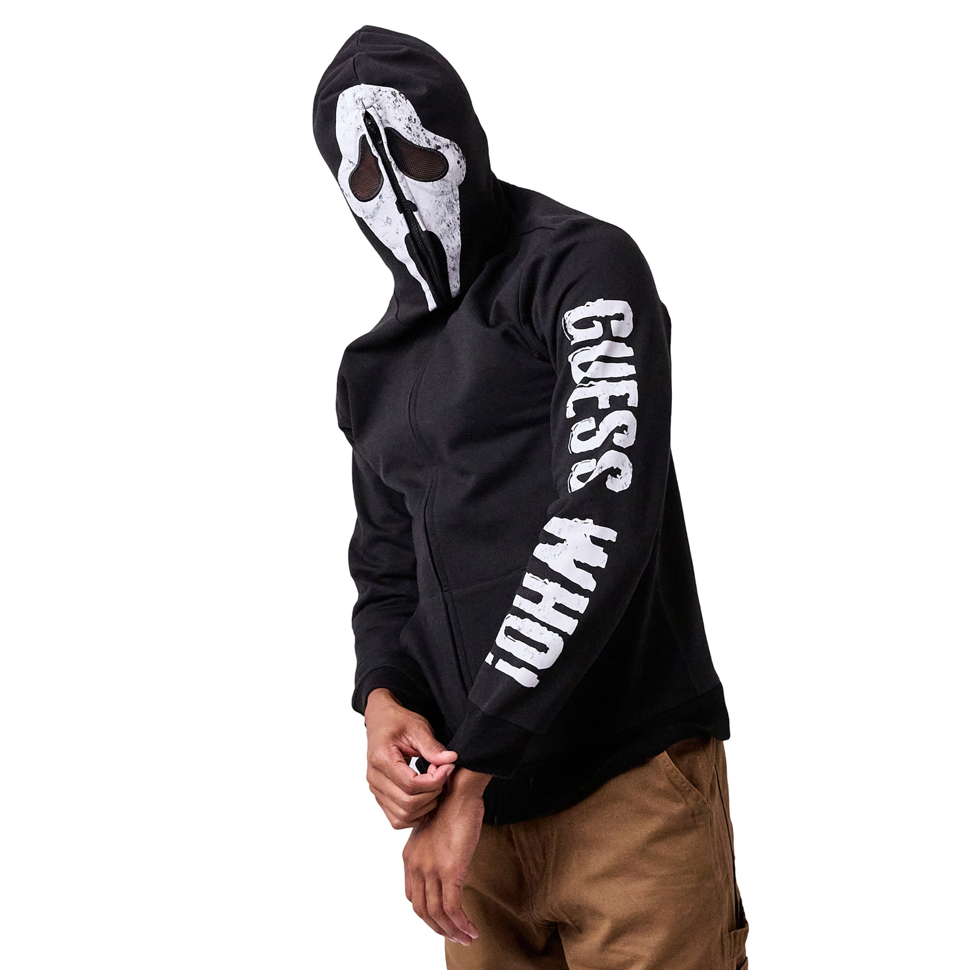 Bioworld, Ghostface Men's Full-Zip Cosplay Hoodie, Large, Black