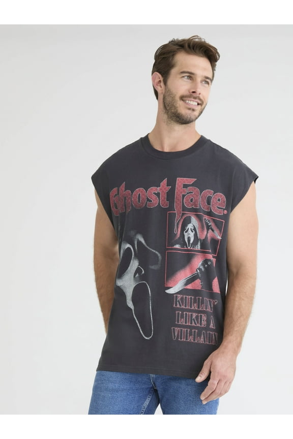 Ghostface Men's and Big Men's Graphic Print Muscle Tank Top, Sizes XS-5XL