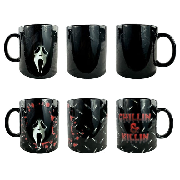 Ghostface Mug Thermal Magic Scene Changing Killin & Chillin 15 oz Ceramic Coffee Cup