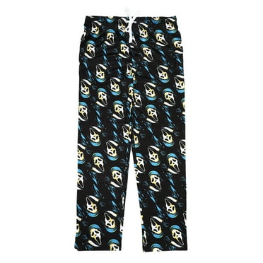 Ghostface Repeat Print Men's Black Sleep Pajama Pants-Small
