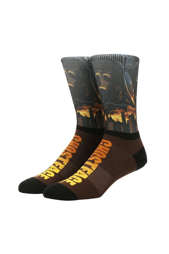 Ghostface Scary Character Art Men's Black Athletic Crew Socks