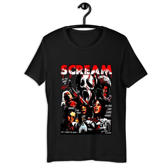 Ghostface Scream Horror Movie Tshirt Unisex Heavy Cotton T-Shirt