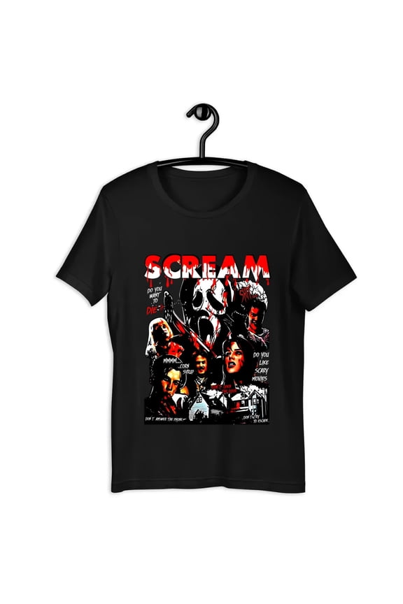 Ghostface Scream Horror Movie Tshirt Unisex Heavy Cotton T-Shirt