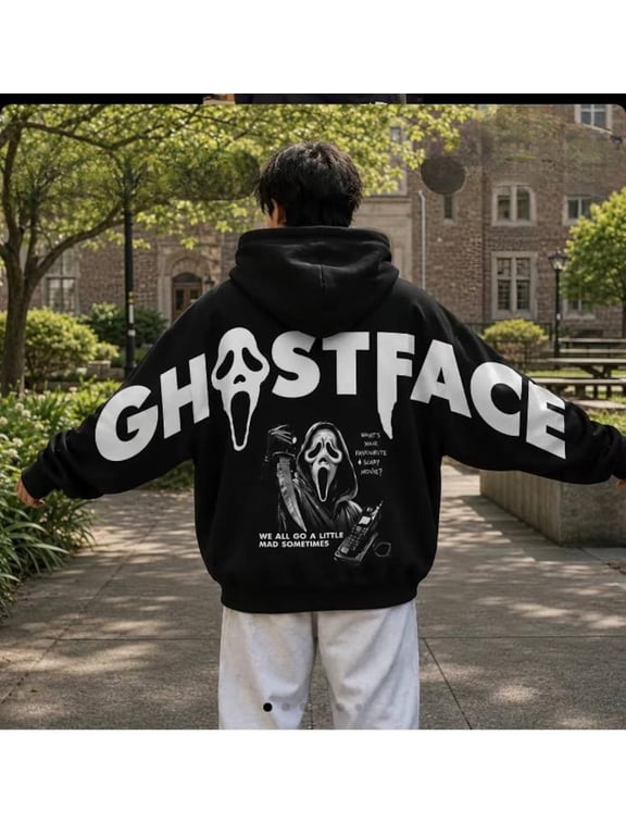 Ghostface Scream Movie Hoodie, Ghostface Halloween Horror Movie Hoodie, Halloween Arm to Arm Hoodie