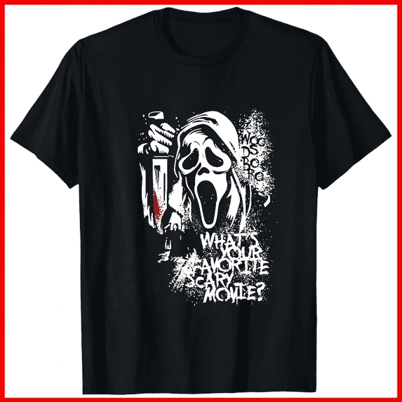 Ghostface Slasher Quote What Is Your Favorite Scary Movie Horror Unisex T-shirt V18572, up to size 5XL
