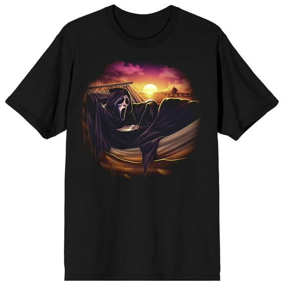 Ghostface Spring Break Crew Neck Short Sleeve Men's Black T-shirt-Large