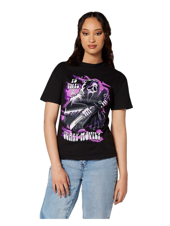 Ghostface T-Shirt Women's Is This a Scary Movie Adult Short Sleeve Tee