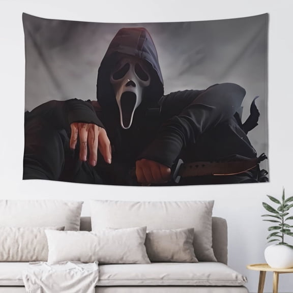 Ghostface Hanging Tapestries Wall Hanging For Home Decor Tv Background Panels, Living Room Decor 60x40in