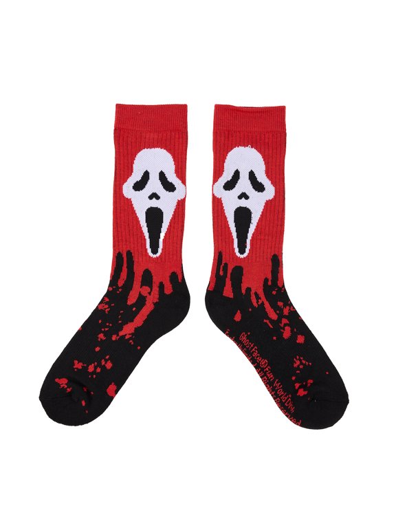 Ghostface With Blood Women's Red Athletic Crew Socks