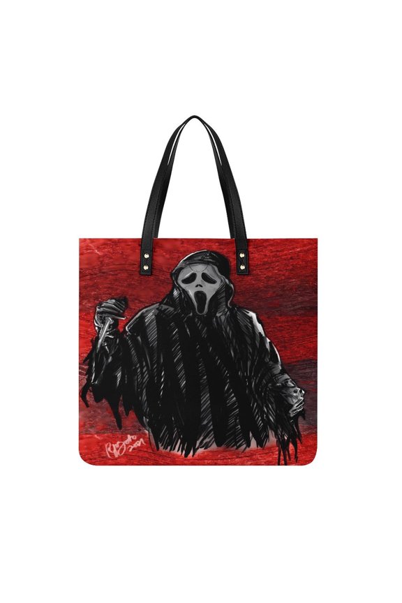 Ghostface Women PU Leather Handbags Purses And Handbags For Girl Ladies Handle Shoulder Satchel Bag with Top Magnetic Snap Closure 39x39cm