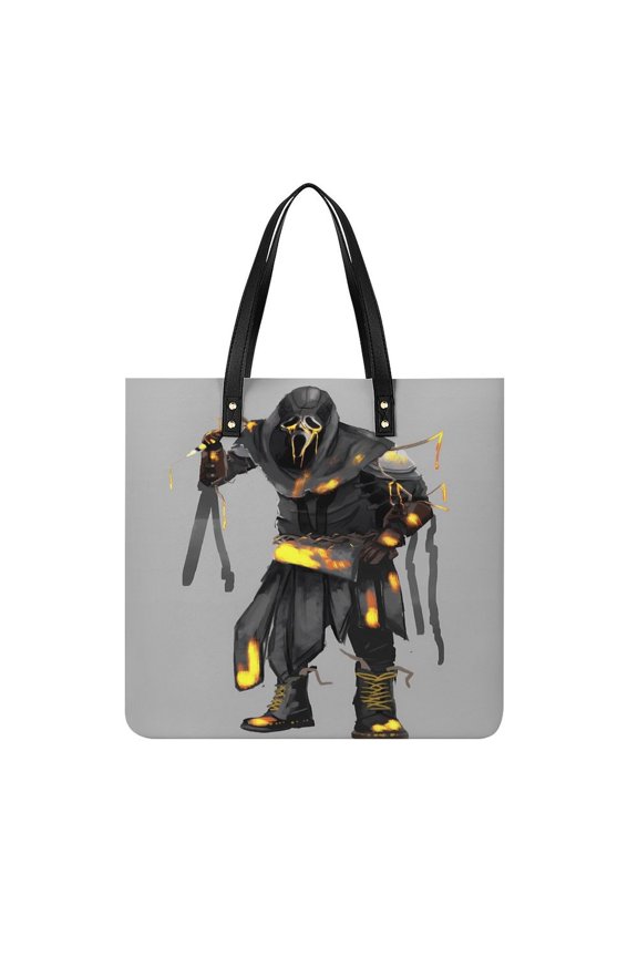 Ghostface Handbags PU Leather Purses And Handbags For Girl Ladies Handle Shoulder Satchel Bag with Top Magnetic Snap Closure 39x39cm