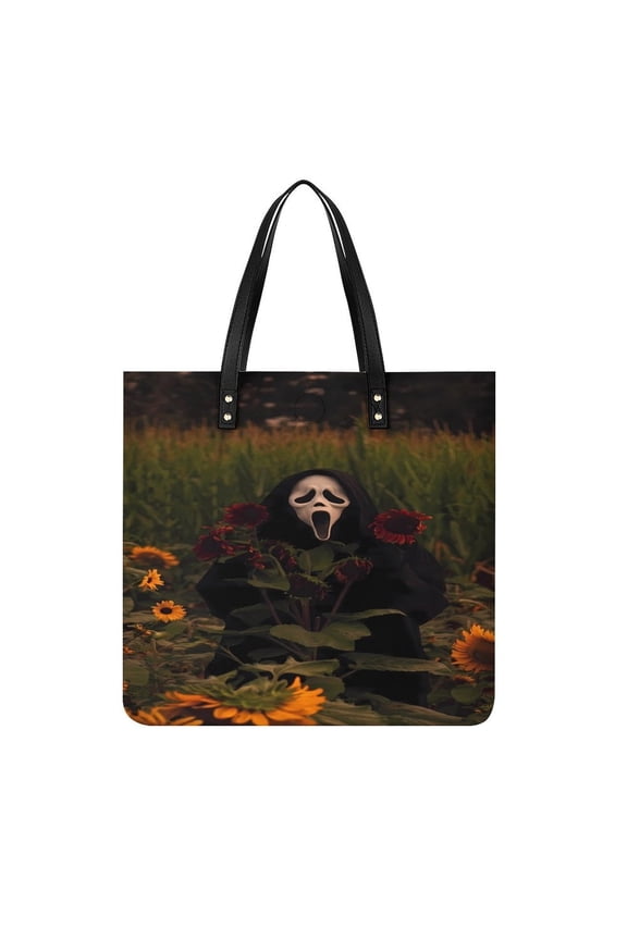 Ghostface Women PU Leather Handbags Purses And Handbags For Girl Ladies Handle Shoulder Satchel Bag with Top Magnetic Snap Closure 39x39cm