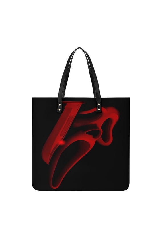 Ghostface Women PU Leather Handbags Purses And Handbags For Girl Ladies Handle Shoulder Satchel Bag with Top Magnetic Snap Closure 39x39cm