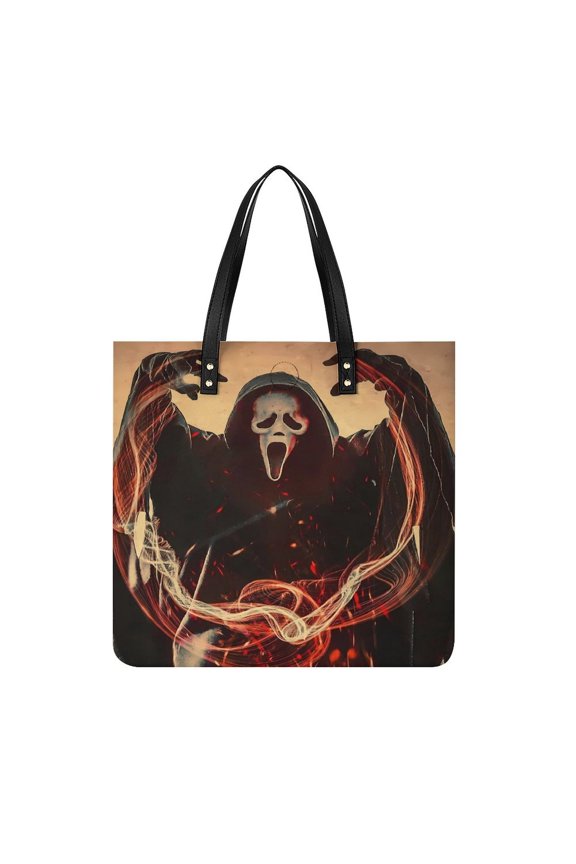 Ghostface Handbags PU Leather Purses And Handbags For Girl Ladies Handle Shoulder Satchel Bag with Top Magnetic Snap Closure 39x39cm