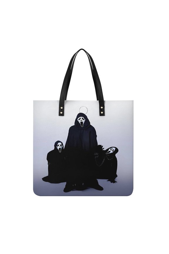 Ghostface Women PU Leather Handbags Purses And Handbags For Girl Ladies Handle Shoulder Satchel Bag with Top Magnetic Snap Closure 39x39cm