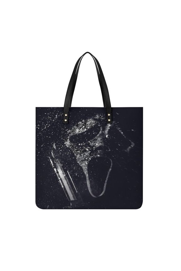 Ghostface Women PU Leather Handbags Purses And Handbags For Girl Ladies Handle Shoulder Satchel Bag with Top Magnetic Snap Closure 39x39cm