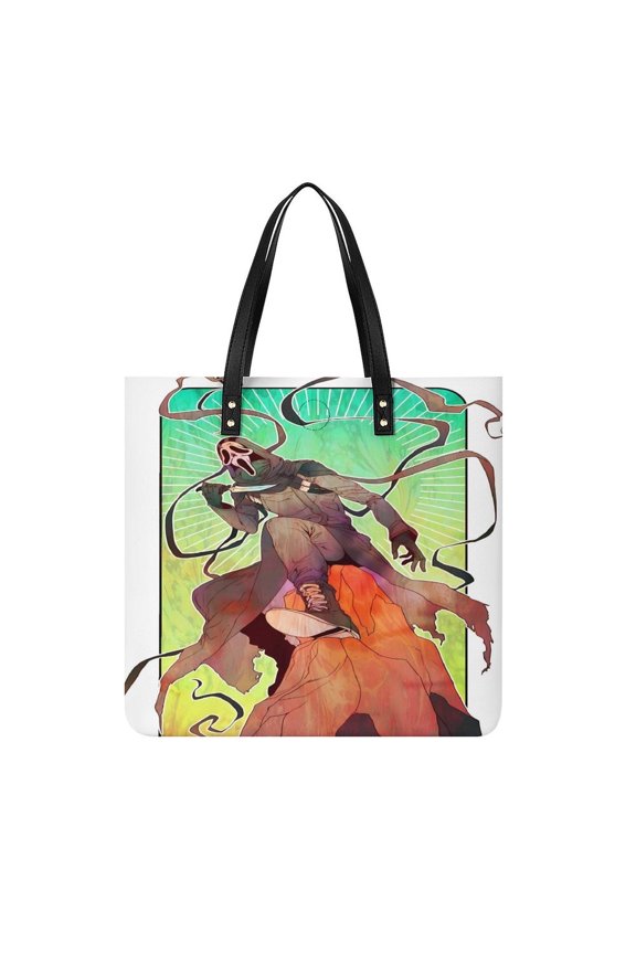 Ghostface Women PU Leather Handbags Purses And Handbags For Girl Ladies Handle Shoulder Satchel Bag with Top Magnetic Snap Closure 39x39cm