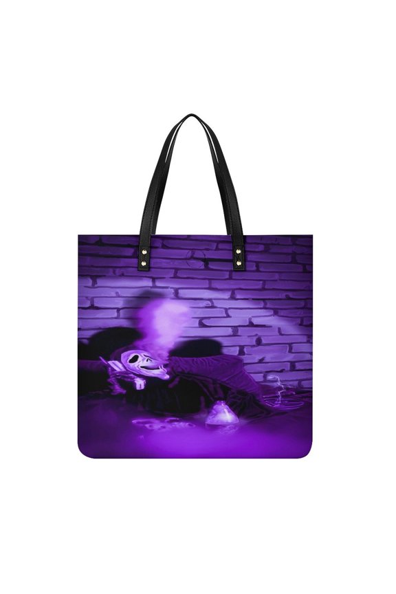 Ghostface Women PU Leather Handbags Purses And Handbags For Girl Ladies Handle Shoulder Satchel Bag with Top Magnetic Snap Closure 39x39cm