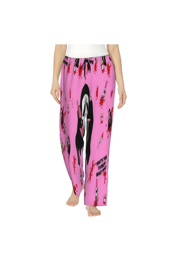 Ghostface Women Pajama Pants With Pockets Stretch Pajama Bottoms Drawstring Christmas Pj Pants Sleepwear Casual Cozy Lounge Pants Xx-Large