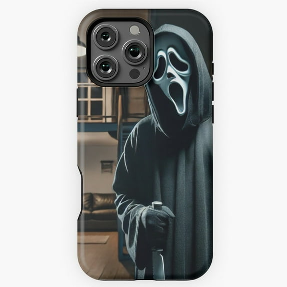 Ghostface at your Door Horror Art Phone Case for iPhone 16 15 14 13 12 11 Pro Max M5900320