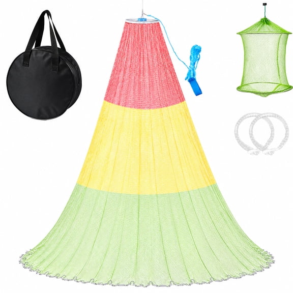 Ghosthorn Cast Net - 4/6/8FT Radius Hand Cast Fishing Net, Saltwater Bait Casting Net for Freshwater & Saltwater