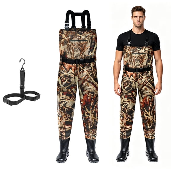 Ghosthorn Chest Waders for Men Women with Insulated Boots Nylon/PVC Waterproof Fishing Waders Bootfoot Duck Hunting Waders