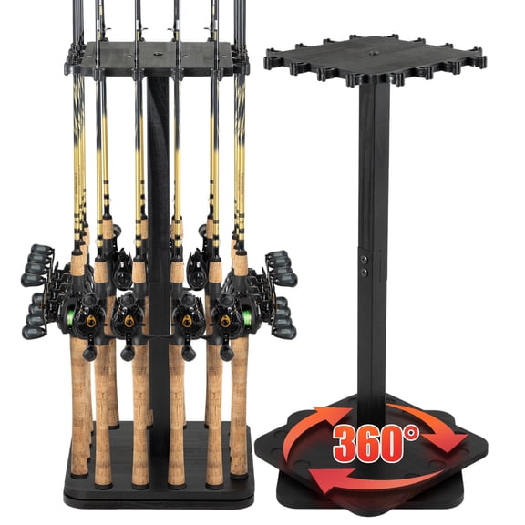 Ghosthorn Fishing Rod Holders for Garage 360 Degree Rotating Fishing Pole Rack,