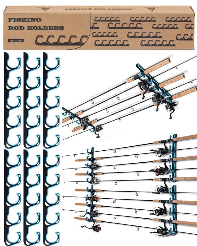 Ghosthorn Fishing Rod Holders for Garage, Up to 5 Rods Fishing Pole Rod ...