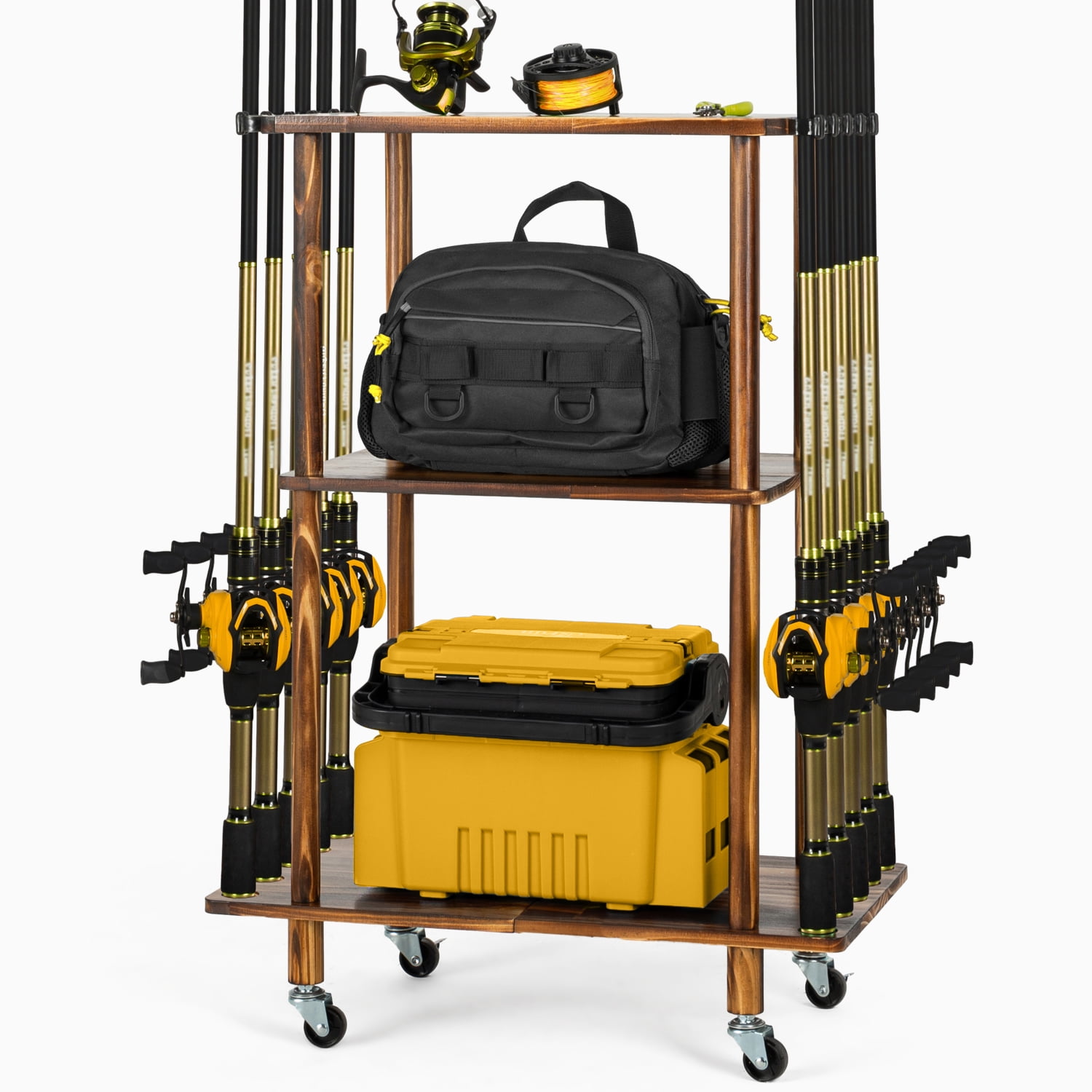 Fish Rack Sport Ghosthorn Fishing Rod Holders for Garage Fishing Pole Rack Hold up to ...
